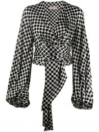 Alexandre Vauthier polka dot tie-front blouse polka dot tie-front blouse at Farfetch